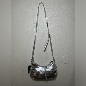 Forever 21 Y2K Grey Metallic Shoulder Bag